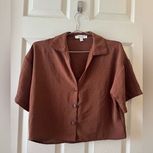 Crop brown blouse